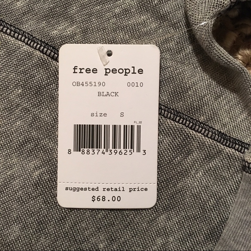 NWT FREE PEOPLE BLACK/GRAY LIGHT SWING TOP - Picture 4 of 5